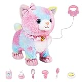 Peosaard Gato Robot, Juguetes para Gatos para niños, Mascotas Furreal interactivas activadas por Voz y Tacto con Correa de Control Remoto, Robot parlante para niños y niñas, Mascotas Furreal