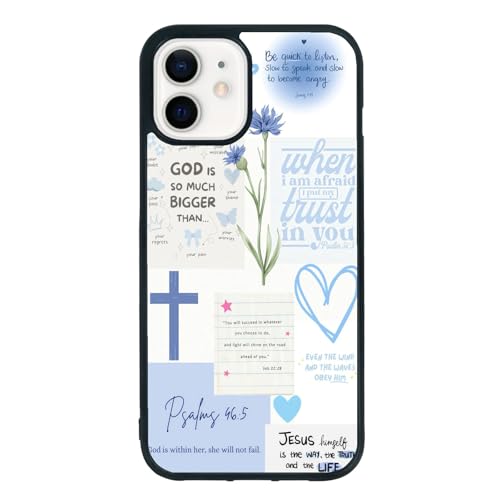 qizjio Bible Verse Phone Case Shockproof Protective Christian Jesus Phone Cases for iPhone 12 Mini