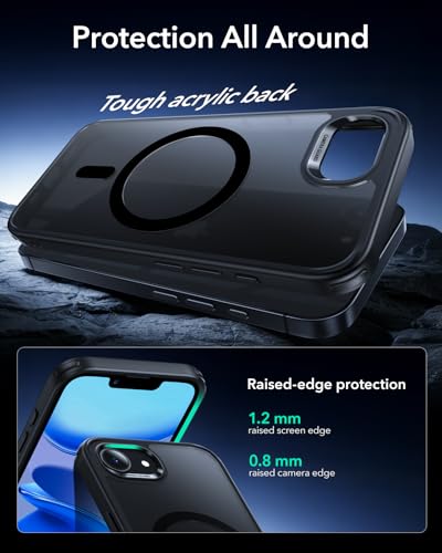 Image of ESR for iPhone 17e / iPhone 16e Case, Compatible with MagSafe, Shockproof Military-Grade Protection, TPU, Magnetic Case, Classic Hybrid Case (HaloLock), Frosted Black