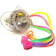 GloFX LED Rave Pacifier Light Up Binkie with Super Bright RGB LEDs, Soft Mouthpiece, Glowing Party Necklace Toy for EDM, Raves, Festivals & Concerts 1 Pack