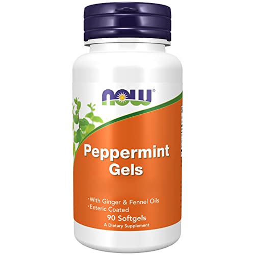Now Foods, Peppermint Gels, Aceite de Menta, con Jengibre e Hinojo, 90 Cápsulas blandas, Probado en...