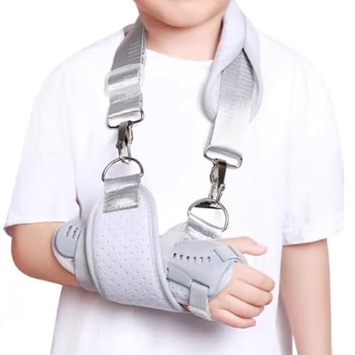 RousuMedi 子供用手首ブレース アームスリング付き 大人用手首サポートブレースベルト ユースハンドイモビライザー 子供用ナイトサポート 捻挫 腱炎 手根管を支援 (右手、Sサイズ)