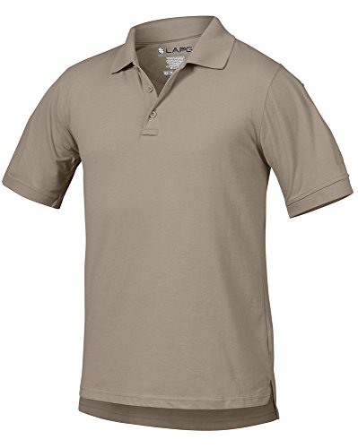 LA Police Gear Men Antiwrinkle Operator Tactical Short Sleeve Polo Shirt - Silver Tan - S