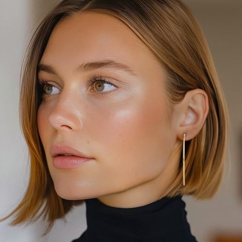 10K Solid Yellow Gold Endless Tube Round Extra Large Hoop Earrings2