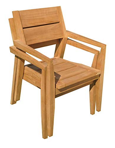 7-Pc Outdoor Teak Dining Set: 60" Rectangle Table & 6 Cellore Arm Chairs #TOP3
