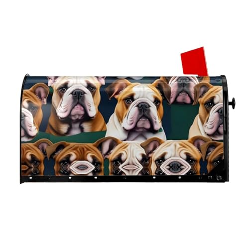 Süße englische Bulldogge Briefkastenabdeckungen, magnetisch, 53,3 x 45,7 cm, Briefkastenabdeckung für Garten, Hof, Dekoration