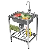 Fregadero Independiente De Acero Inoxidable, Fácil De Limpiar