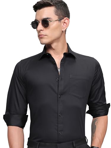 Image of Highlander Men's Slim Fit Formal Shirt | Solid Formal Shirt for Men | Comfortable Fabric | Stylish Design for Everyday Use & Office Wear