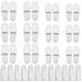 Produktbild BIZARRE.LY 12 Paar Spa Filzpantoffeln Weiß Flauschig mit Kordelzug Tasche  Mehrweg Hausschuhe Offene Pantoffeln Waschbar, Gästehausschuhe Herren & Damen (Größe S, L) für Spa, Gäste, Reisen, Hotel