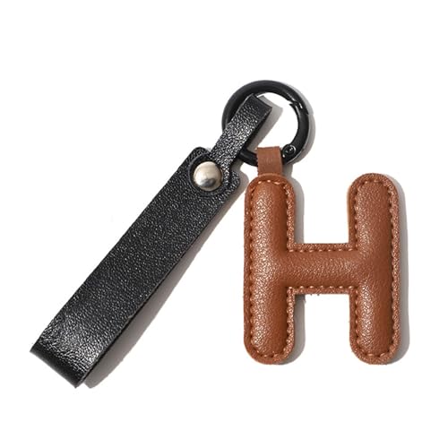 Hoheng Leather Initial Keychain for Women Letter A-Z Purse Charm with Wrist Strap Monogram Bag Accessory Gift