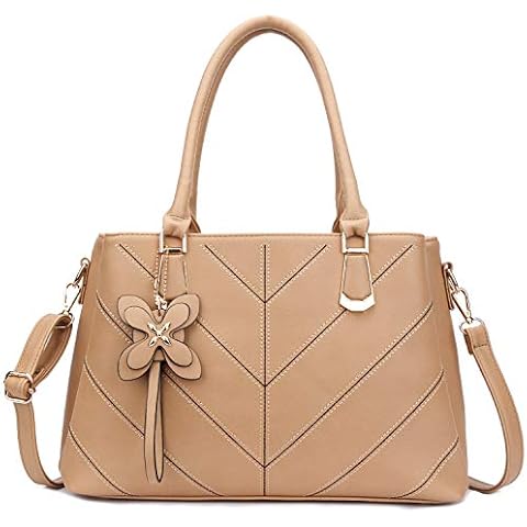 KKXIU Women Handle Handbags Shoulder Pockets Zipper Purse Satchel Crossbody Nylon Bags Beige Size: M Cover