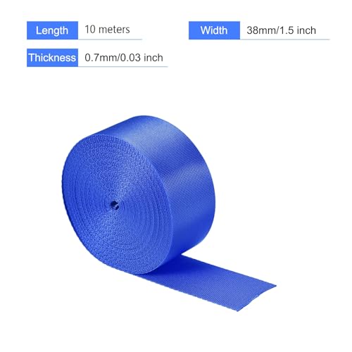 Image of Nylon Webbing Strap, 10 Metres, 1 inch /1.5 inch /2 inch Width, 0.7 mm Thickness (Royal Blue, 1.5 inch)
