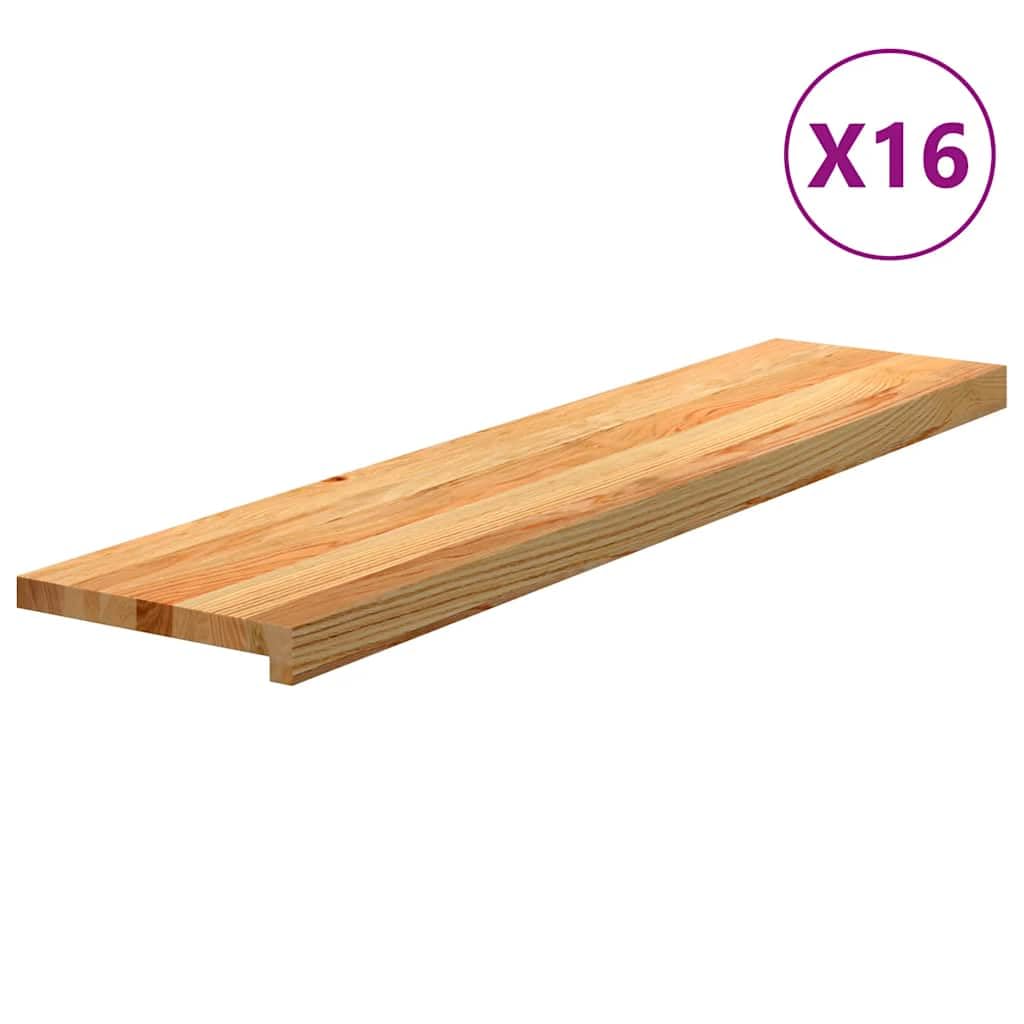 Stopnie schodowe 16 szt. 110x30x2 cm lite drewno dębowe jasnobrązowe
