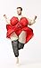 GOPRIME Inflatable Costume, Barmaid Dress, Adult Size (Red)