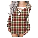 Pulloverkleid Damen Lang Große Größens Rundhals Weihnachtskleid Pulloverkleid Sexy Longpullover Weihnachtskleider Teenager Mädchen Vintage Partykleid Abendkleid für Hochzeit Festliche Karneval