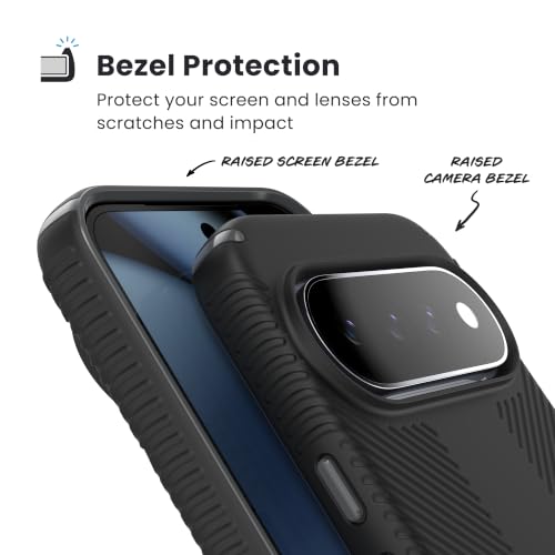 Image of Speck Presidio2 Grip Case with Magnet for Pixel 11 Pro XL | Black /Slate Grey