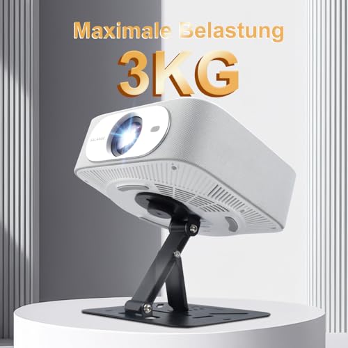 Salange Mini Beamer Halterung Ständer Tisch, Mehrwinkel Projector Base Stand Decke Wand, 360°Drehung Wandhalterung,Passend für Projektoren mit 1/4 Zoll Gewindeanschluss, Schwarz