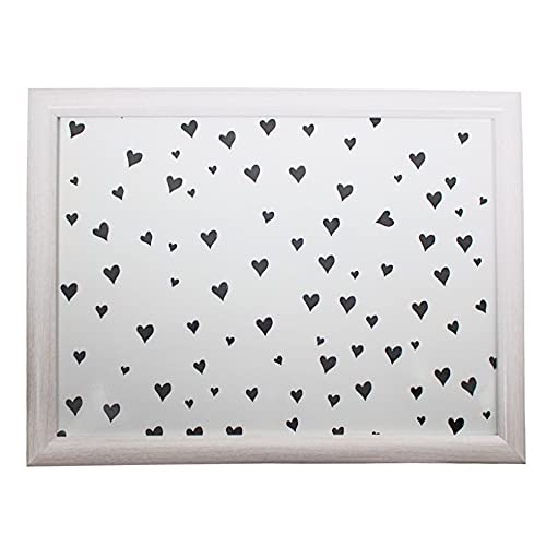 Mars & More Bandeja para sofá en todas partes, color blanco, azul, 43 x 33 x 7 cm, con marco de madera auténtica, color blanco Cover