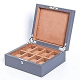  GOVD Uhrenbox Damen, 8 Uhren Uhrenschatulle Uhrenkoffer, Mit Schlüssel, A