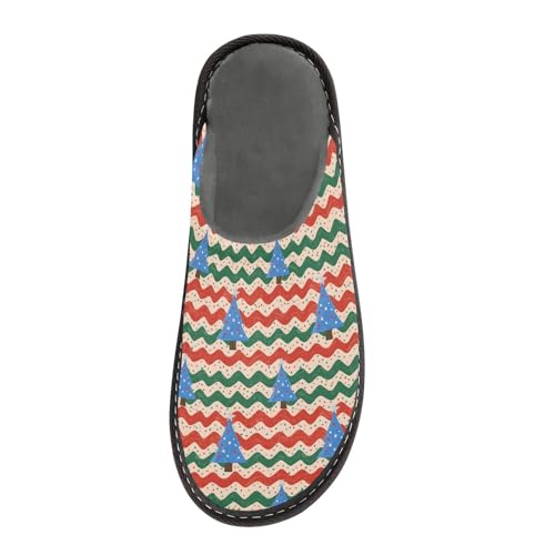 Slippers for Women Hand Drawn Christmas Tree Pattern Soft Winter Warm Shoes Indoor Outdoor Non-Slip House Travel Slippers3