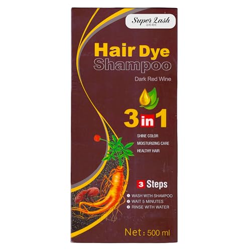 Champú Tinte 3 en 1 Color Rojo Vino Oscuro 500 ml