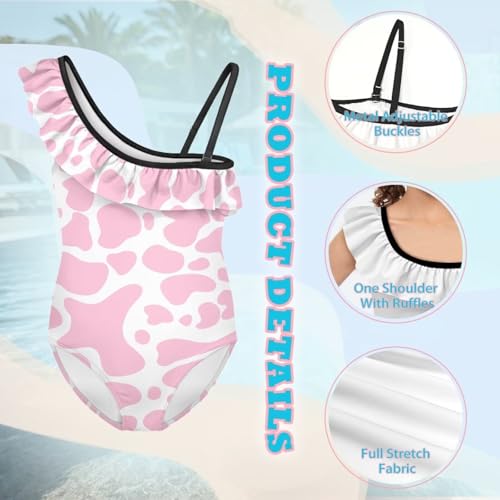 Image of Girls Swimsuit One Piece Ruffle Swimsuit Non-Slip Straps UPF 50+ for Girls Size 3-14 Years