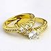 2 Rings His and Hers Couple Rings Bridal Sets Yellow Gold Filled Heart Cz Womens Wedding Ring Sets Man Wedding Bands