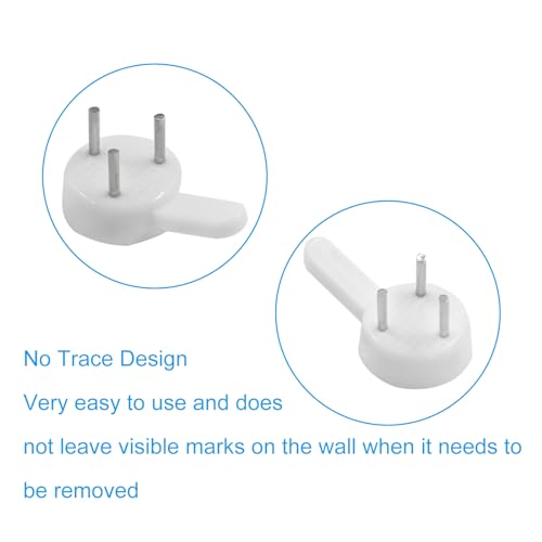 Image of Hordion 50 PCS Plastic Picture Hangers 25*15mm Photo Frame Hanging Hooks | Traceless Wall Hooks, Invisible Nail Hardwall Hanger for Hanging Picture, Photo, Frame