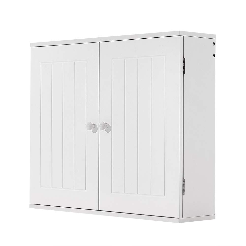 Panana Modern Bathroom Storage Cabinet Bathroom Wall Mounted Cabinet with 2 Doors, White, W60 x D15 x H50cm