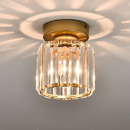 DLSixYi Moderna lámpara de araña de Cristal LED, Porche de Entrada, Metal, Mini lámpara de Techo semiempotrada, lámpara de Techo para Pasillo, Dormitorio, Cocina, Sala de Estar, Comedor Cover
