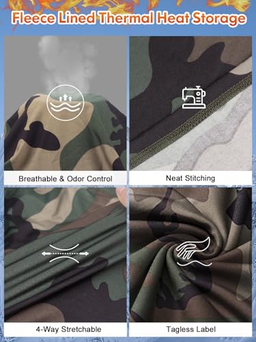 image for romision Thermal Underwear Long Johns for Men Fleece Lined Base Layer 