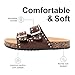 Women’s Cork Footbed Sandals Men’s Adjustable Buckle Flat Mules Slide Sandals, Fashion Studded Open Toe Slip On Summer Shoes for Casual Walking Outdoor Footwear Comfort Stud Flatform Sandals