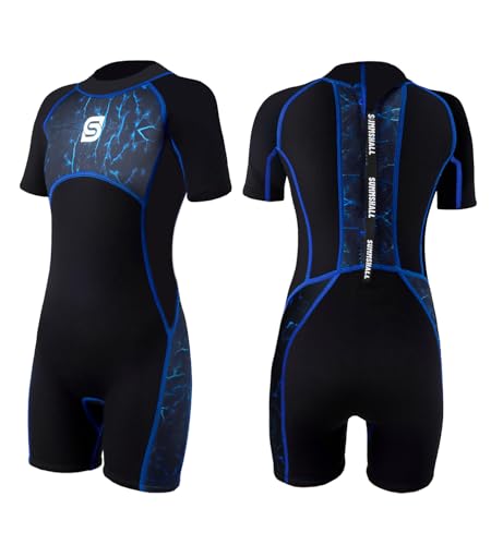 Summshall Neoprenanzug Kinder2.5mm Shorty Neopren Kinder Neoprenanzug Kurz Wärmender Neoprenanzüge Thermal Badeanzug für Mädchen und Jungen zum Tauchen, Schwimmen, Surfen