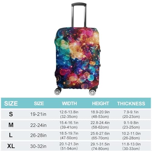 Colorful Rainbow Stars Travel Luggage Cover Anti-scratch Suitcase Cover Elastic Suitcase Protective Cover Fits 19-32 Inch Luggage XL2