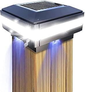 GEYUEYA Home Solar Post Lights,Solar Post Cap Lights Fence Lights Outdoor for 4x4 5x5 6x6 inch Wooden Posts Deck Patio Garden Yard Decoration
