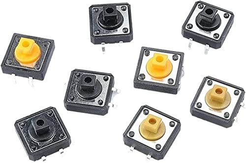 Micro-interrupteurs 12x12x7.3mm interrupteur tactile bouton poussoir jaune carré électronique