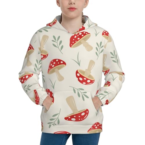 Cartoon Flat Mushrooms Kid Hoodies Boys Sweatshirts Girls Pullover with Pocket