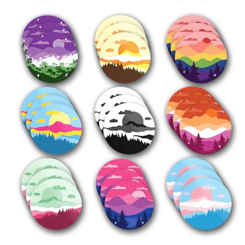 27 Pcs LGBTQ Pride Mountain Stickers for Various Uses