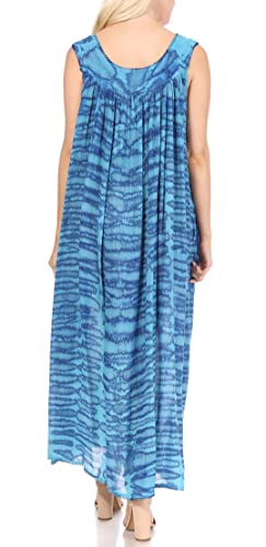 Sakkas Adele Sequin Embroidered Scoop Neck Sleeveless Dress/Cover Up2