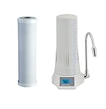 Capacidad filtrante:5 micras. Autonomía:9000 litros. Capacidad:3,8 litros por minuto. Dimensiones:(longitud x profundidad x altura): 149 x 170 x 310 mm. Sustitución del cartucho cada 6 meses.