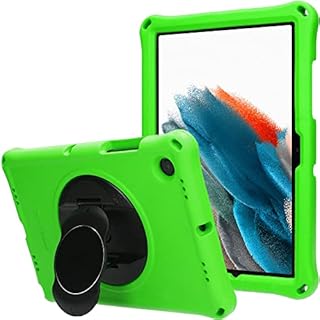 TECHGEAR Bumper+ Case Compatible with Samsung Galaxy Tab A8 10.5" 2022 (SM-X200 /SM-X205) Rugged Shockproof Soft Protective Easy Grip Body Case with Stand, Holder, Screen Film, Kids Proof Case [Green]