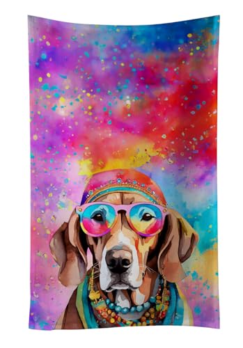 Caroline's Treasures DAC2567KTWL Weimaraner Hippie Dawg Kitchen Towel Dish Cloths Guest Hand Towel Decorative Bathroom Towel for Face,Tea, Dishcloth, Kitchen and Bath