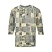 Men Fashion 3/4 Sleeve Blouses Printed 3 Button Henley Shirts Crew Neck Comfortable Casual Loose Pullover Tops