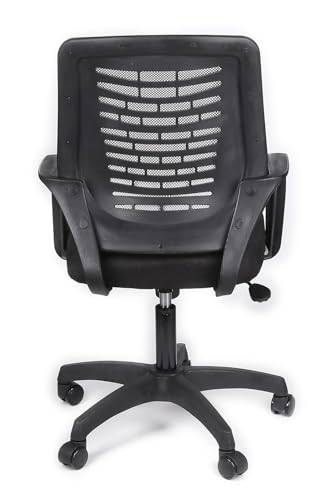 Image of NGFC Ergonomic Office Chair for Home & Study - Height Adjustable Revolving Chair with Tilt Lock Mechanism, High Comfort Seating, and Net Back Design (Grey)