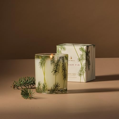 Thymes Frasier Fir Pine Needle Candle – Holiday Candles for Home Scented with Notes of Crisp Siberian Fir, Cedarwood & Sandalwood – Christmas Decor – Christmas Gifts for Women & Men (6.5 oz)