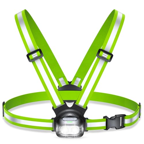 Mohard Lauflampe Joggen, 500 Lumen Lauflicht, 1800mAh Wiederaufladbare Brustlampe zum Joggen, 7 Modi, 45° Verstellbar & IPX4 Wasserdicht Running...