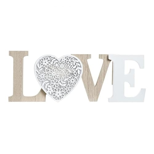 D,casa - Letras Decoración Cartel Colgador Led para Pared o Sobremesa Madera Estilo nordico - LOVE