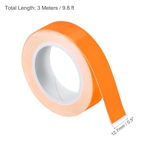 Image of MECCANIXITY Glow in The Dark Tape 9.8 Ft x 0.5 Inch Luminous Fluorescent Tape for Night Outdoors Indoors Decorations Signs, Orange Pack of 3