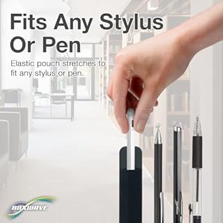 BoxWave Stylus Pouch Compatible with Apple iPhone 16 - Stylus PortaPouch, Pen Stylii Holder Carrier Portable Self-Adhesive - Jet Black