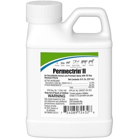 Elanco Permectrin II | Broad Spectrum, Controls Flies, Lice, Mites and Ticks | 8 oz Cover